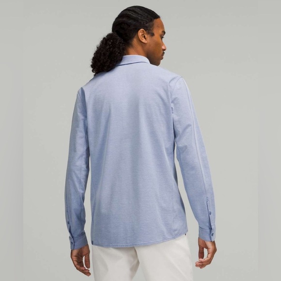 Lululemon Men’s Commission Long-Sleeve Shirt - Harbor Blue/White - Picture 2 of 7